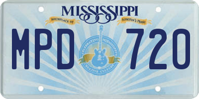 MS license plate MPD720