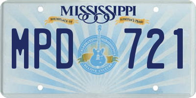 MS license plate MPD721