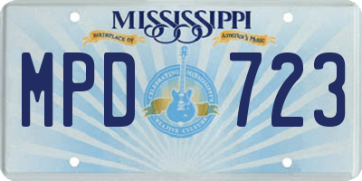 MS license plate MPD723
