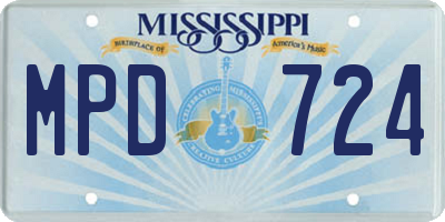 MS license plate MPD724
