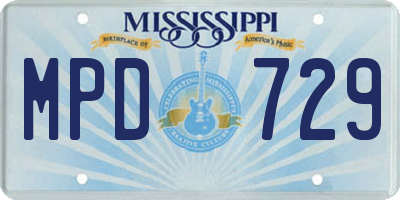 MS license plate MPD729