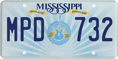 MS license plate MPD732