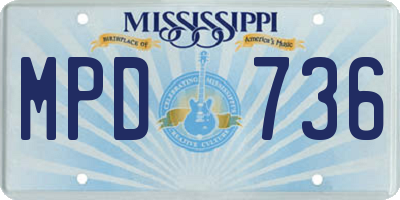 MS license plate MPD736