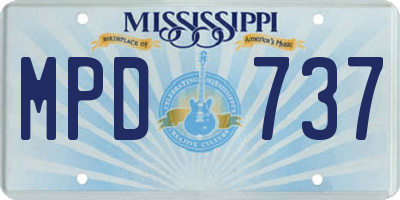 MS license plate MPD737
