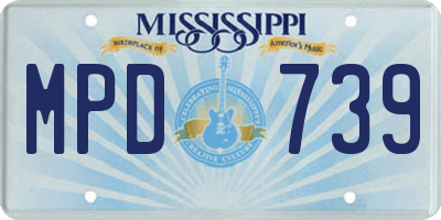 MS license plate MPD739
