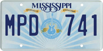 MS license plate MPD741