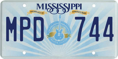 MS license plate MPD744