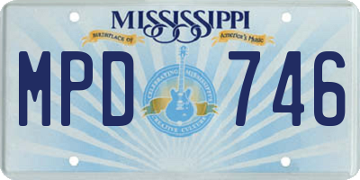 MS license plate MPD746