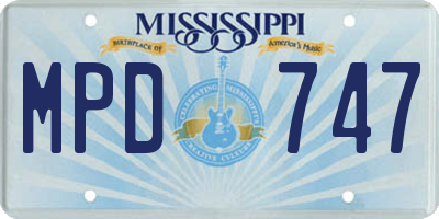 MS license plate MPD747