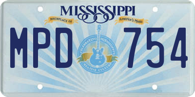 MS license plate MPD754