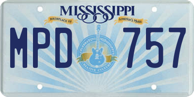 MS license plate MPD757