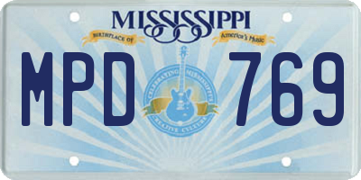 MS license plate MPD769