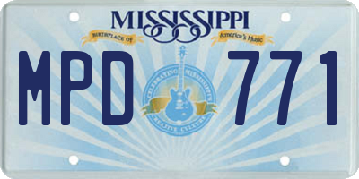 MS license plate MPD771