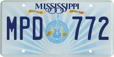 MS license plate MPD772