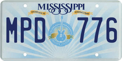 MS license plate MPD776