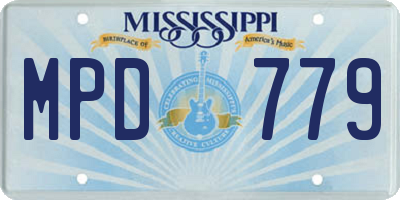 MS license plate MPD779