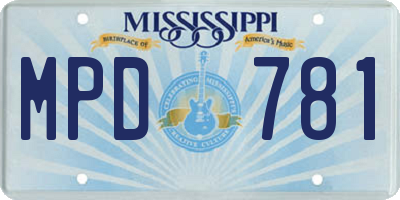 MS license plate MPD781