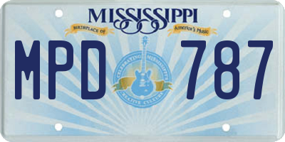 MS license plate MPD787