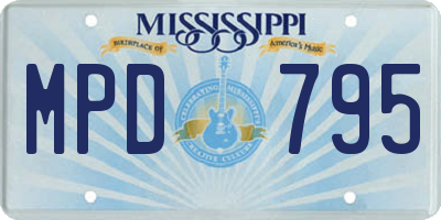 MS license plate MPD795