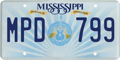 MS license plate MPD799
