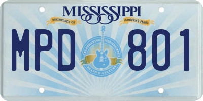 MS license plate MPD801