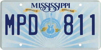 MS license plate MPD811