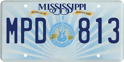 MS license plate MPD813