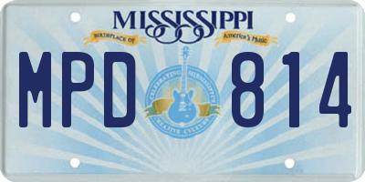MS license plate MPD814