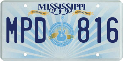 MS license plate MPD816