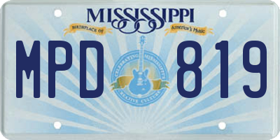 MS license plate MPD819