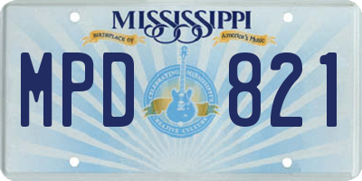 MS license plate MPD821