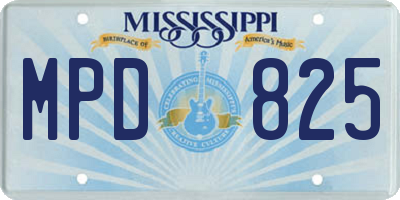 MS license plate MPD825