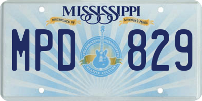 MS license plate MPD829