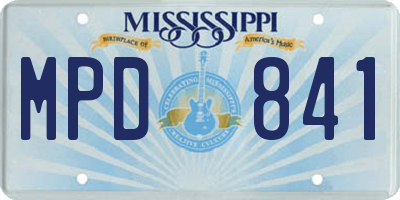 MS license plate MPD841