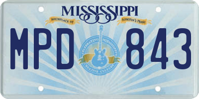 MS license plate MPD843