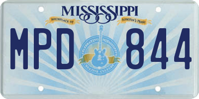MS license plate MPD844
