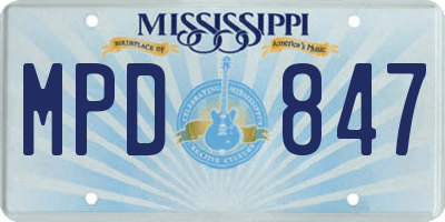MS license plate MPD847