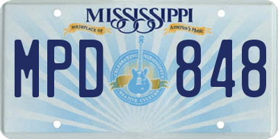 MS license plate MPD848