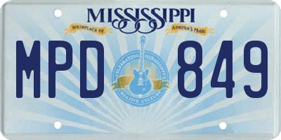 MS license plate MPD849