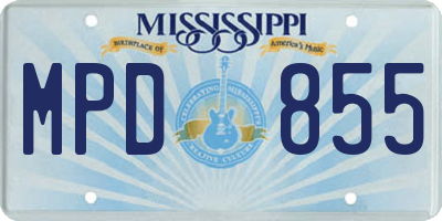 MS license plate MPD855
