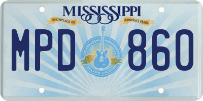 MS license plate MPD860