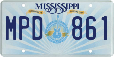 MS license plate MPD861