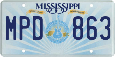 MS license plate MPD863