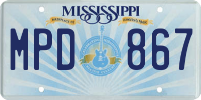 MS license plate MPD867