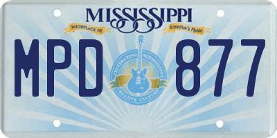 MS license plate MPD877
