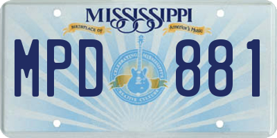 MS license plate MPD881