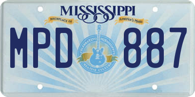 MS license plate MPD887