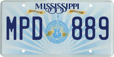 MS license plate MPD889