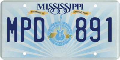 MS license plate MPD891