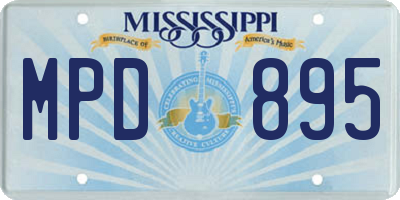 MS license plate MPD895